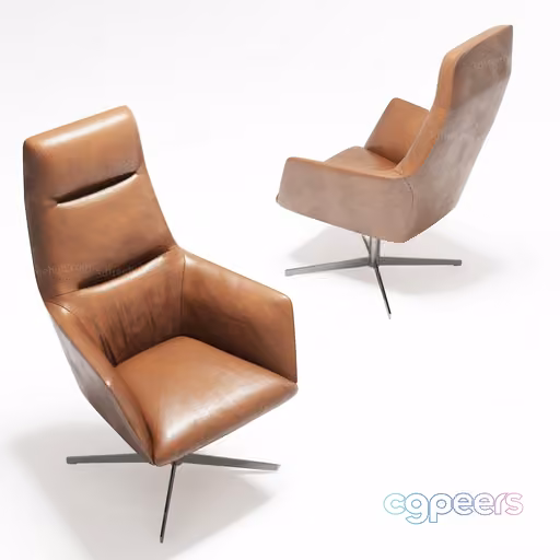 Modern Tan Leather Chairs 3D Model – 22533 – VRAY Render