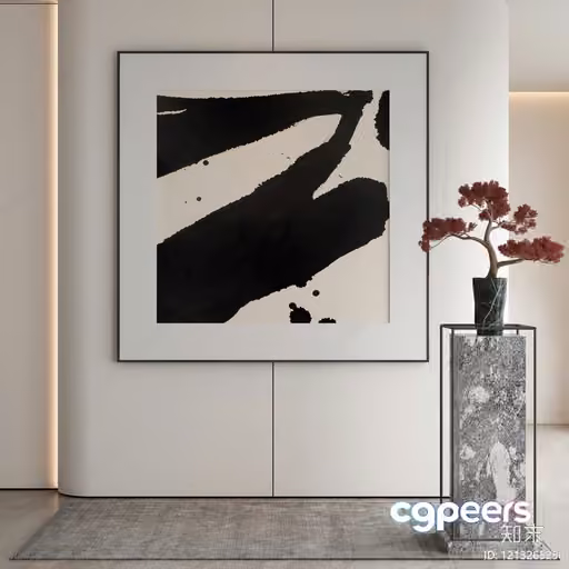 Modern Artwork In A Room 3D Model – 21475 – VRAY Render
