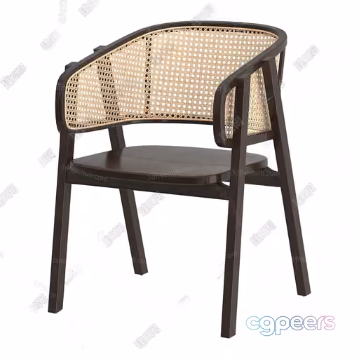 Wooden Cane Chair 3D Model – 21235 – VRAY Render
