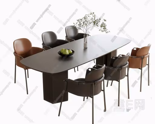 Modern Dining Table 3D Model – 17675 – VRAY Render