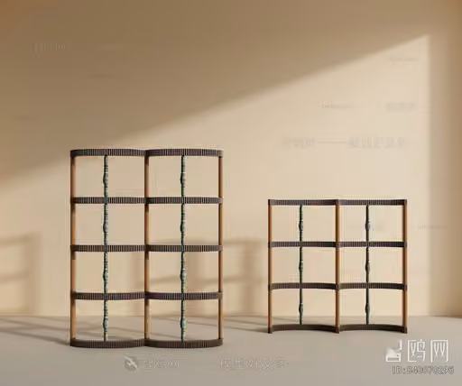 Cozy Bookshelf With Green Accents 3D Model – 21464 – VRAY Render