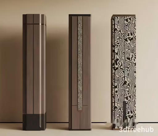 Three Tall Modern Cabinets With Unique Designs 3D Model – 21212 – VRAY Render