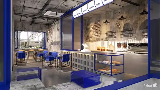 Modern Coffee Shop 3D Model – 22485 – VRAY Render
