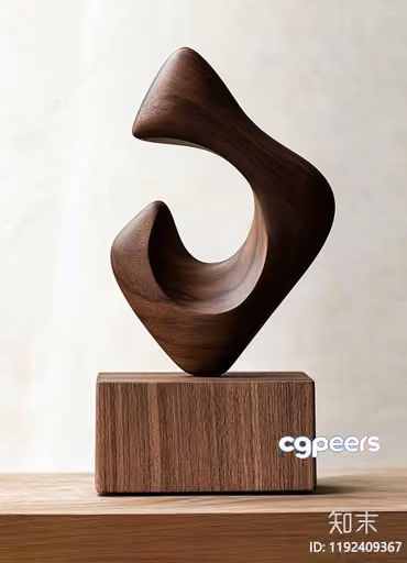 A Wooden Sculpture On A Wooden Block 3D Model – 23103 – VRAY Render