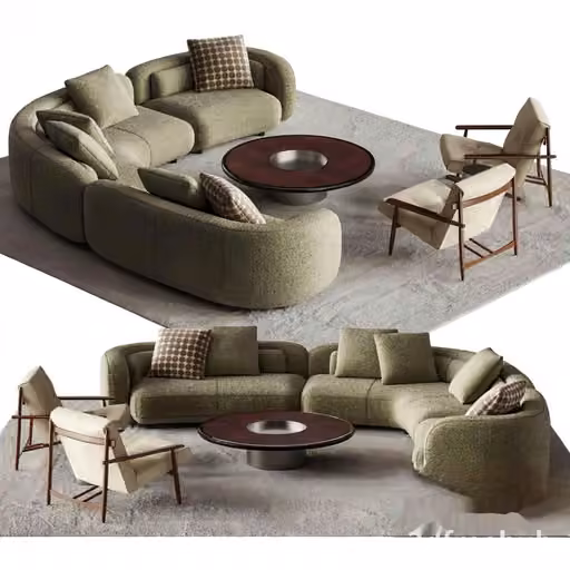 A Modern Living Room 3D Model – 22441 – VRAY Render