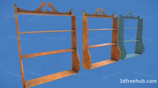 Wooden Shelf With Decorative Top 3D Model – 23585 – VRAY Render