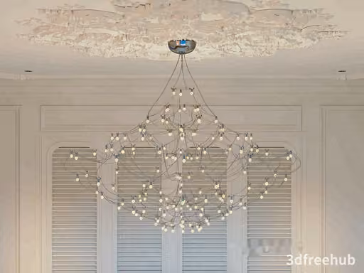 A Large Chandelier 3D Model – 22274 – VRAY Render