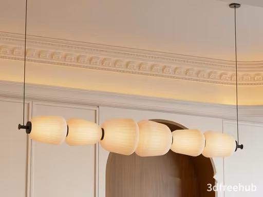A Light Fixture With Multiple Lights 3D Model – 23583 – VRAY Render